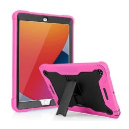 6 Wholesale Heavy Duty Full Body Shockproof Protection Kickstand Hybrid Tablet Case Cover In Hot Pink Black