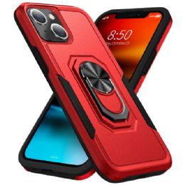 12 Wholesale Heavy Duty Strong Armor Ring Stand Grip Hybrid Trailblazer Case Cover In Red