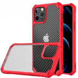 12 Pieces Super Armor Translucent Carbon Fiber Design Hybrid Case In Red - Cell Phone & Tablet Cases