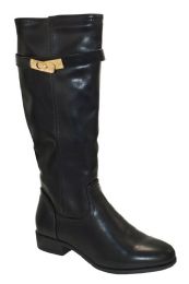 12 Bulk Women's Comfortable High Boots Color Black Size 5-10