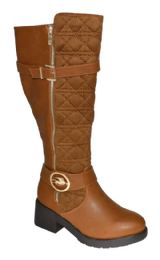 12 Bulk Women's Comfortable High Boots Color Brown Size 6-10