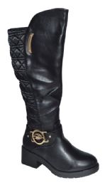 12 Bulk Women's Comfortable Zipper High Boots Lightweight Color Black Size 6-11