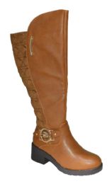 12 Pieces Women's Comfortable Zipper High Boots Lightweight Color Brown Size 6-10 - Women's Boots