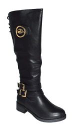 12 Wholesale Women's Comfortable Zipper High Boots Lightweight Color Black Size 6-11