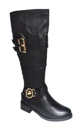12 Wholesale Women's Comfortable Zipper High Boots Lightweight Color Black Size 6-11