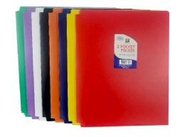 48 of Plastic 2 Pocket Folders - Assorted Colors