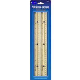 48 Wholesale Wooden Ruler, 12inch, 2 pk