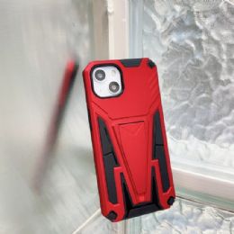 12 Wholesale Military Grade Armor Protection Shockproof Hard Kickstand Case For Apple Iphone In Red