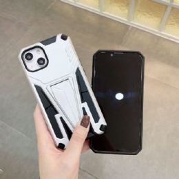 12 Wholesale Military Grade Armor Protection Shockproof Hard Kickstand Case For Apple Iphone In Silver