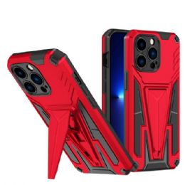 12 Wholesale Military Grade Armor Protection Shockproof Hard Kickstand Case For Apple Iphone 13 Pro In Red