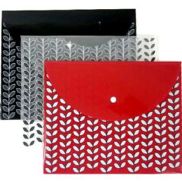 24 Pieces Poly Snap Envelope, Letter Size -Assorted - Folders & Portfolios