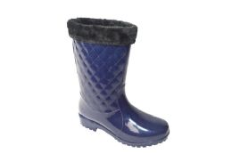12 Wholesale Womens Rain Boots Lightweight Color Blue Size 5-10