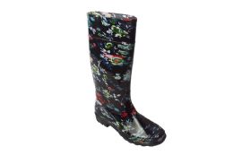 12 Bulk Womens Rain Boots Specially Designed Lightweight Color Black Size 6-11