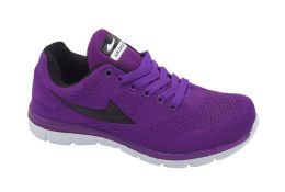 12 Wholesale Womens Air Cushion Sport Running Shoes Casual Athletic Tennis Sneakers In Purple Size 5-10