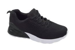 12 Wholesale Womens Sport Running Shoes Casual Athletic Tennis Sneakers In Black Size Assorted