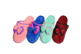 36 Wholesale Woman Faux Fur Fuzzy Comfy Soft Plush Indoor Outdoor Spa Bedroom Slipper Assorted Color And Size