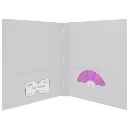 125 Wholesale Twin Pocket Folders With Fasteners - White