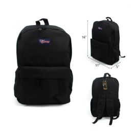 24 Wholesale 16 Inch Black Backpack
