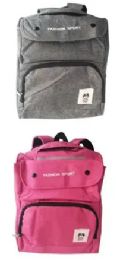 12 Wholesale 17 Inch Backpack Assorted Colors