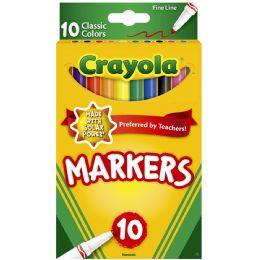 24 Wholesale Markers - Fine Line Tip, 10 Classic Colors