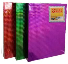48 Wholesale Holographic Gift Box Sets - 3 Pack