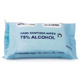 40 Packs Hand Sanitizer Wipes, 20ct. 75% Alcohol - Hand Sanitizer
