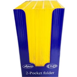 100 Bulk TwO-Pocket Folders, Yellow