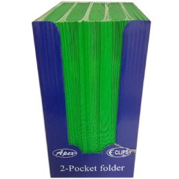 100 Pieces TwO-Pocket Folders, Green - Folders & Portfolios