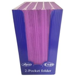 100 Pieces TwO-Pocket Folders, Purple - Folders & Portfolios