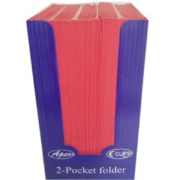 100 Bulk TwO-Pocket Folders, Red