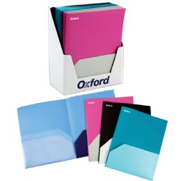 25 Wholesale 2 Pocket Poly Quad -Pockets, Twin Color Folders. Assorted Colors