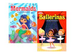 48 Pieces Ballerinas & Mermaids Coloring & Activity Book - Crosswords, Dictionaries, Puzzle books