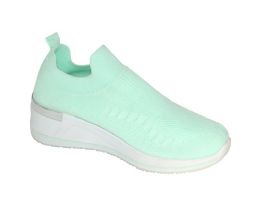 12 Wholesale Women's Sneakers, Breathable Shoes, Running Shoes, Light And Comfortable Color Mint Size Assorted