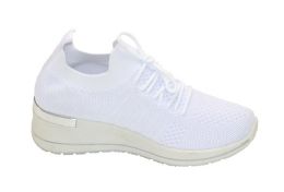 12 Bulk Women's Sneakers, Breathable, Comfortable Shoes In White Assorted Size