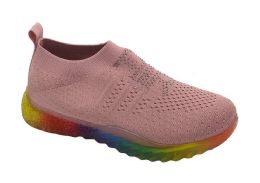 12 Wholesale Women's Sneakers, Breathable, Running Shoes, Comfortable Shoes In Pink Assorted Size