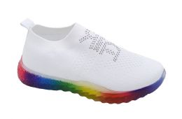 12 Pairs Women's Sneakers, Breathable, Running Shoes, Comfortable Shoes In White Assorted Size - Women's Sneakers