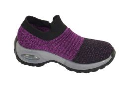 12 Bulk Women's Sneakers, Breathable, Running Shoes, Comfortable Shoes In Purple Assorted Size