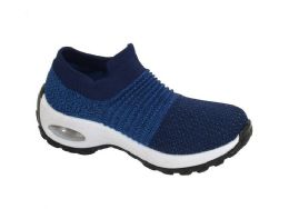 12 Wholesale Women's Sneakers, Breathable, Running Shoes, Comfortable Shoes In Blue Assorted Size