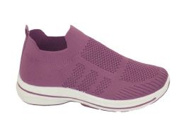 12 Bulk Women's Sneakers Fashion Lightweight Running Shoes Tennis Casual Shoes For Walking In Purple