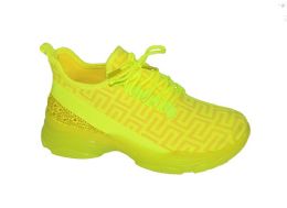 12 Pairs Women's Sneakers Fashion Lightweight Running Shoes Tennis Casual Shoes For Walking In Neon Yellow - Women's Sneakers