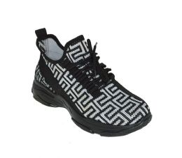 12 Wholesale Women's Sneakers Fashion Lightweight Running Shoes Tennis Casual Shoes For Walking In Black