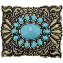 12 Wholesale Design Turquoise Beads Belt Buckle