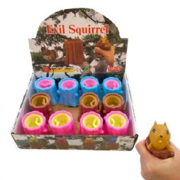 12 Wholesale Squeeze/poP-Up Squirrel Toy