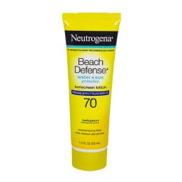 48 Wholesale Travel Size Neutrogena Beach Defense Sunscreen Lotion Spf 70 - 1 Oz.