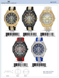 12 Wholesale Men's Watch - 51705 assorted colors