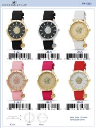 12 Wholesale Ladies Watch - 51621 assorted colors