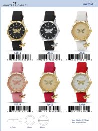 12 Wholesale Ladies Watch - 51611 assorted colors