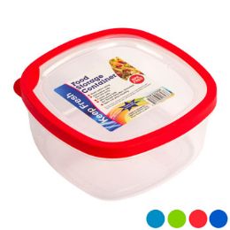 48 Wholesale Food Storage Container 71 Oz Sq W/rubber Edge On Lid 4 Col #bw0137