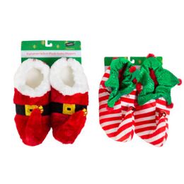 12 Wholesale Slippers Santa Elf Osfm