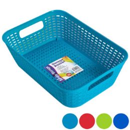 48 Wholesale Basket Rectangular 4 Colors Pdq